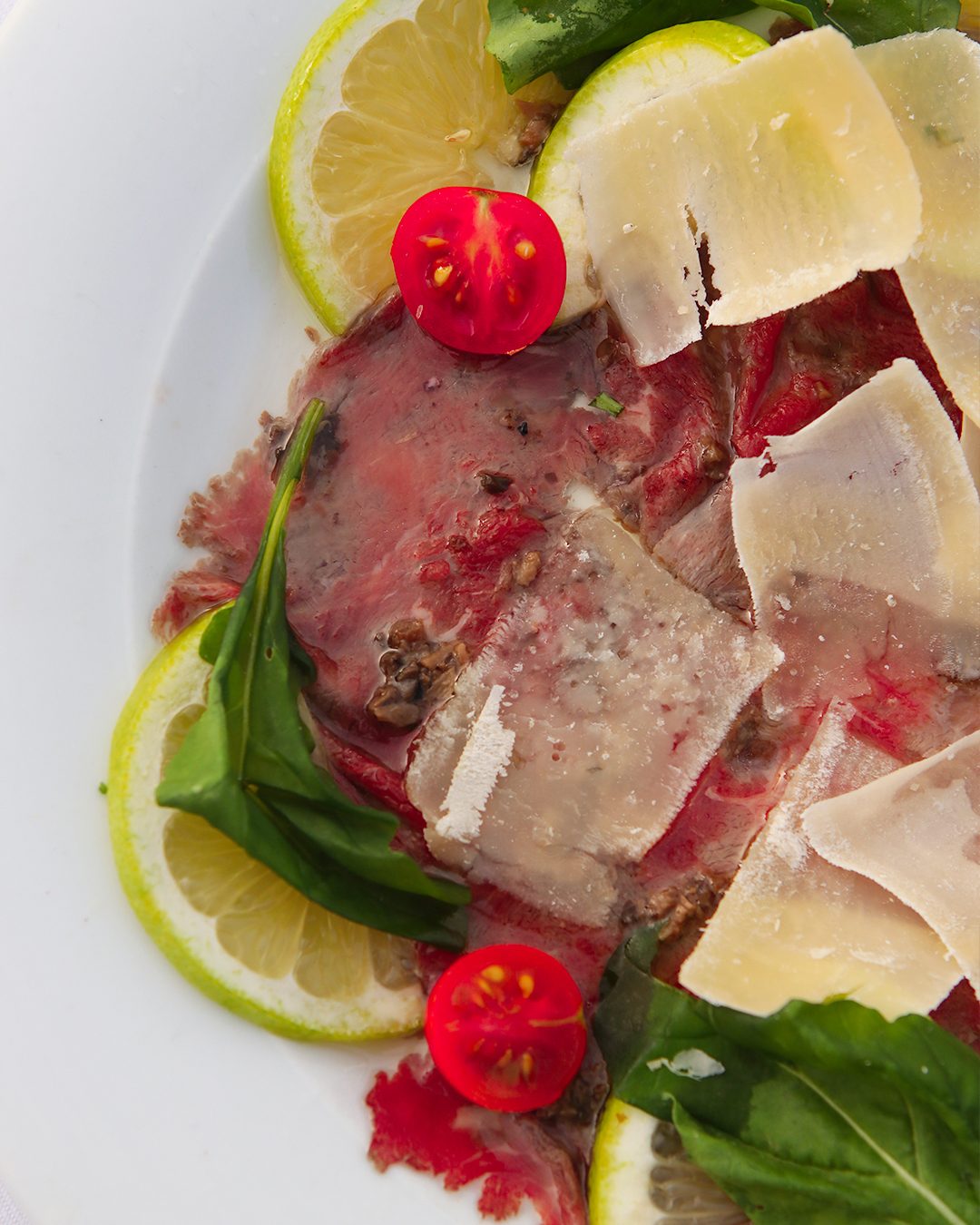 Carpaccio de la mer, agrumes & parmesan